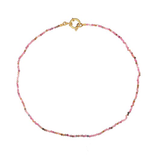 Collar Acero Dorado Mujer CAS0015DOTRXX Piedras Minerales Turmalina