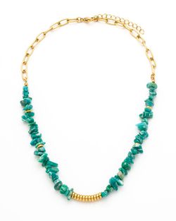 Collar Acero Dorado Mujer CAS0017DOAZ Piedras Minerales Onix Negro