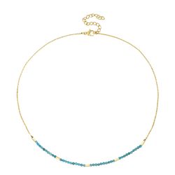 Collar Acero Dorado Mujer 39+5cm CAS0051DOAP Piedras Minerales Amatista