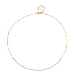 Collar Acero Dorado Mujer 39+5cm CAS0051DOAZ Piedras Minerales Apatita