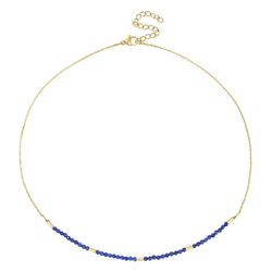 Collar Acero Dorado Mujer 39+5cm CAS0051DOLP Piedras Minerales Lapislázuli