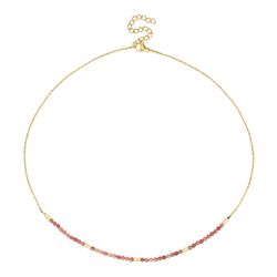 Collar Acero Dorado Mujer 39+5cm CAS0051DORT Piedras Minerales Rodocrosita