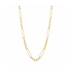 Collar Acero Dorado Mujer N27210 Eslabones Lisos En Brillo 40+5cm