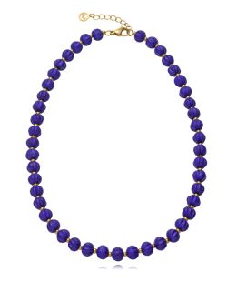 Collar Acero Dorado Viceroy Mujer 14354C01013 Bolitas Cristal Azules