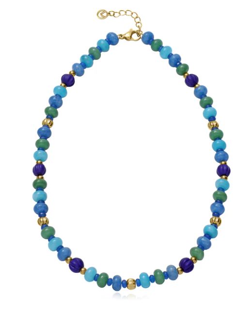 Collar Acero Dorado Viceroy Mujer 14355C01019 Piedras & Cristales Azul Bicolor Verde