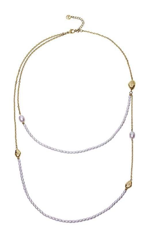Collar Acero Dorado Viceroy Mujer 14453C01012 Perlas Sintéticas