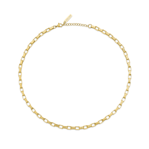 Collar Acero IP Dorado Police PEAGN0041802 Eslabones En Brillo