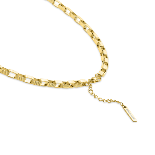 Collar Acero IP Dorado Police PEAGN0041802 Eslabones En Brillo