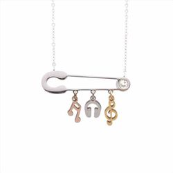 Collar Acero N15456 Imperdible Con Charms Del Musica