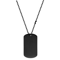 Collar Acero Negro Argyor-MRM  (AC)432277 Cadena Con Placa Negra