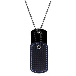 Collar Acero Negro Argyor-MRM  (AC)432338 Cadena con Doble Placa Negra
