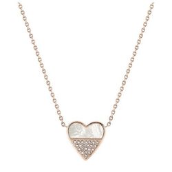 Collar Acero Rosa Argyor-MRM  (AC)432323 Cadena Corazón Con Circonitas