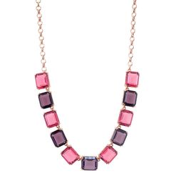 Collar Acero Rosa Sovrani 40cm AV0552 Piedras Rosa Y Violeta