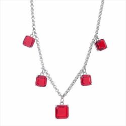 Collar Acero Sovrani AV0506 Piedras Rojas