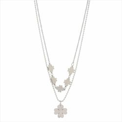 Collar Acero Sovrani AV0535 2 Cadenas Con Treboles