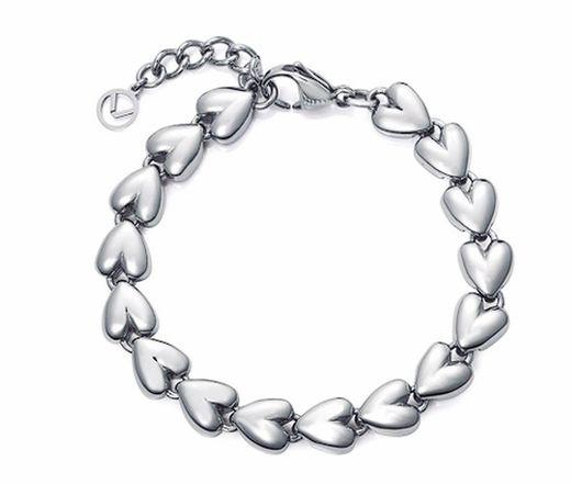 Collier Viceroy 14269P01000 en acier avec cœurs