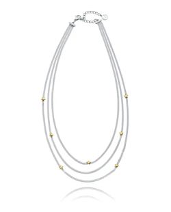 Collar Acero Viceroy 14320C01000 Triple Cadena Serpiente Plana Estrellas Doradas