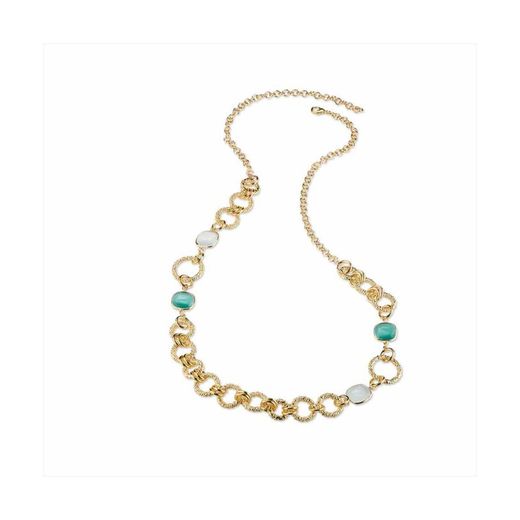 Bronze Necklace 40+5cm Sovrani J8724 Gold Green Crystals