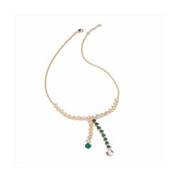 Bronze Necklace 42+3cm Sovrani J9633 Gold Zirconia Emerald Brass