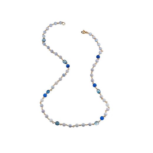 Bronze Necklace 90cm Sovrani J7779 Veronique Gold Blue Stones