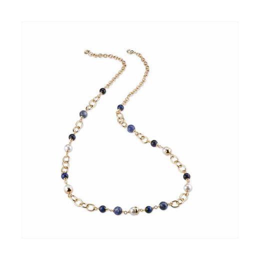 Bronze Necklace 90cm Sovrani J8556 Golden Blue Agate