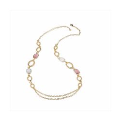 Collar Bronce 90cm Sovrani J8727 Dorado Cristales Rosados