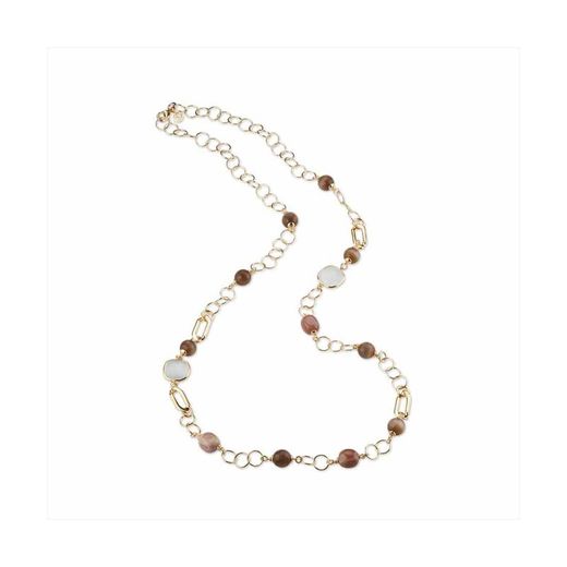 Colar de Bronze 96 cm Sovrani J8524 Roseline Dourado Castanho Cristal Olho de Gato