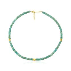 Collar Bronce Dorado Mujer CBM0013DOAQ Piedras Minerales Aquamarina