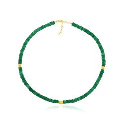 Collar Bronce Dorado Mujer CBM0013DOOV Piedras Minerales Onix Verde