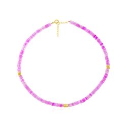 Collar Bronce Dorado Mujer CBM0013DORJ Piedras Minerales Cuarzo Rosa