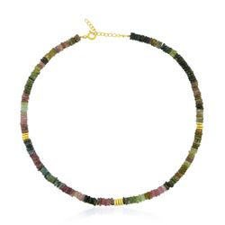 Collar Bronce Dorado Mujer CBM0013DOTR Piedras Minerales Turmalina