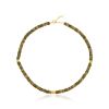 Collar Bronce Dorado Mujer CBM0013DOUN Piedras Minerales Unakite