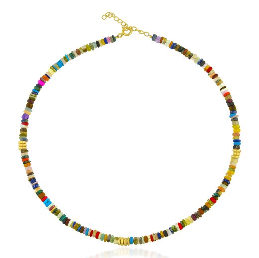 Collar Bronce Dorado Mujer CBM0013DOVA Piedras Minerales Varias