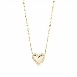 Collar Bronce Dorado N24013GP Colgante Corazon Circonitas