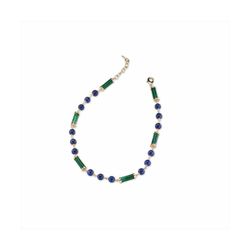 Collar Bronce Dorado Sovrani Mujer J10841 Piedras Verdes Bicolor Azul 45+5cm