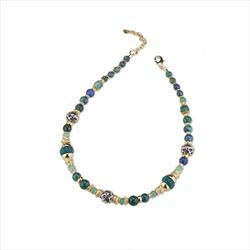 Collar Bronce Dorado Sovrani Mujer J11462 Piedras Verdes 50+6cm