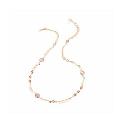 Collar Bronce Dorado Sovrani Mujer J11500 Piedras Rosa 84cm