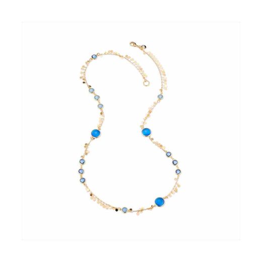 Collar Bronce Dorado Sovrani Mujer J11505 Piedras Azules 84cm