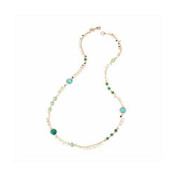 Collar Bronce Dorado Sovrani Mujer J11510 Piedras Verdes Bicolor Azules 82cm