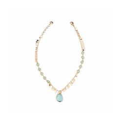 Collar Bronce Dorado Sovrani Mujer J11511 Colgante Piedra Verde 40+5cm