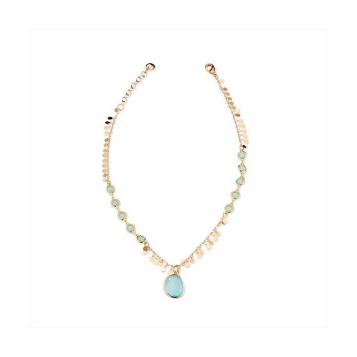 Collar Bronce Dorado Sovrani Mujer J11511 Colgante Piedra Verde 40+5cm