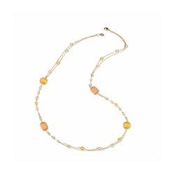 Collar Bronce Dorado Sovrani Mujer J11525 Piedras Amarillas 94cm