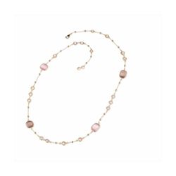 Collar Bronce Dorado Sovrani Mujer J11531 Piedras Rosa Bicolor Lila 94cm
