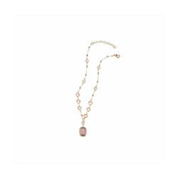 Collar Bronce Dorado Sovrani Mujer J11533 Piedra Rosa Cuadrada 40+5cm