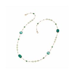 Collar Bronce Dorado Sovrani Mujer J11538 Piedras Verdes 94cm