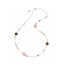 Collar Bronce Dorado Sovrani Mujer J11544 Piedras Negras Bicolor Rosa 95cm