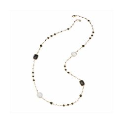 Collar Bronce Dorado Sovrani Mujer J11556 Piedras Negras Bicolor Blancas 96cm