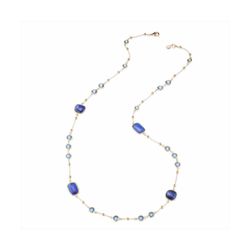 Collar Bronce Dorado Sovrani Mujer J11585 Piedras Azules 93cm