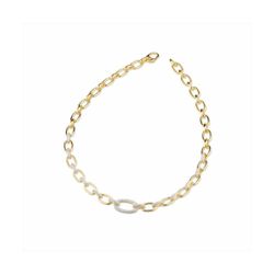 Collar Bronce Dorado Sovrani Mujer J11827 Eslabón Central C. Circonitas 45cm