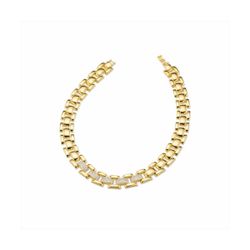 Collar Bronce Dorado Sovrani Mujer J11833 Eslabones Centrales C. Circonitas 42cm